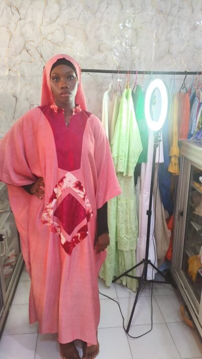 Boubou art en lin et brocard